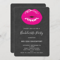 Hot Pink Lips Glamourous Illustration Bachelorette
