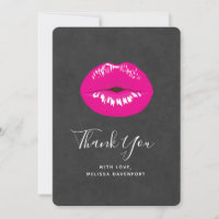 Hot Pink Lips Glamourous Illustration Thank You