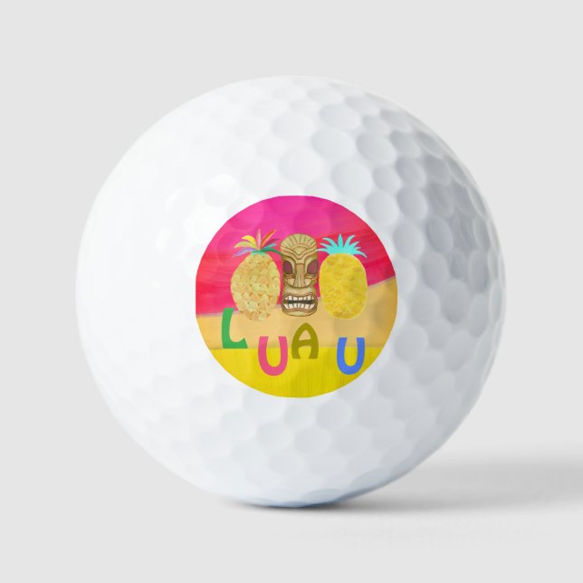 Hot Pink Luau Golf Balls (Front)