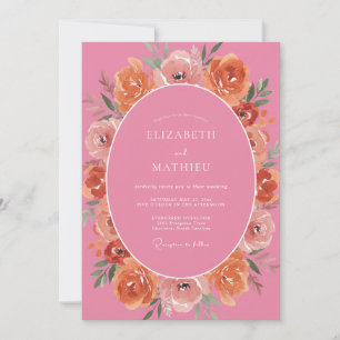 Hot Pink Lush Summer Wedding Invitation