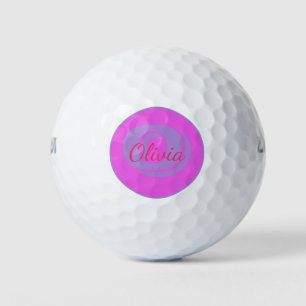 Hot Pink, Magenta and Lavender Monogrammed Golf Balls