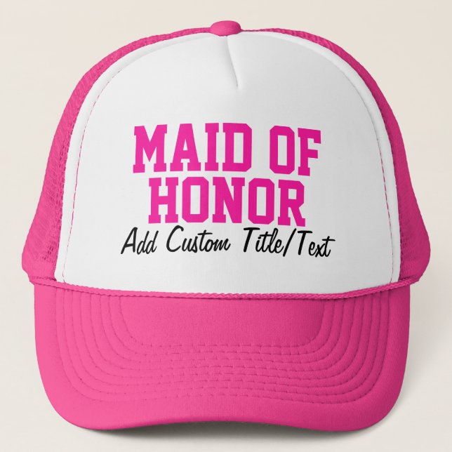 Hot Pink Maid of Honour Hat (Front)