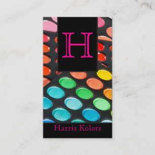 Hot Pink Make Up Artist Palette Business Card