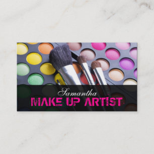Hot Pink Make Up Artist Palette Business Card