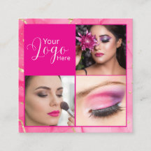 Hot Pink Marble Script Photo Makeup