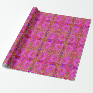 Hot Pink Marbled Colours Abstract Retro Swirl Wrapping Paper