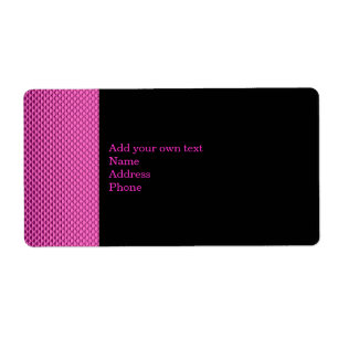Hot Pink Metal Glitter Black Label Gift Sticker