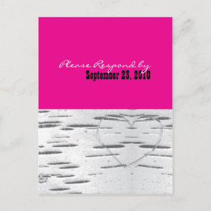 hot pink modern Birch Postcard