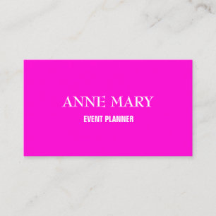 Hot Pink Modern Bold Bright Colourful Simple 2025 Business Card