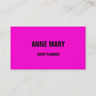 Hot Pink Modern Bold Bright Colourful Simple Cool Business Card