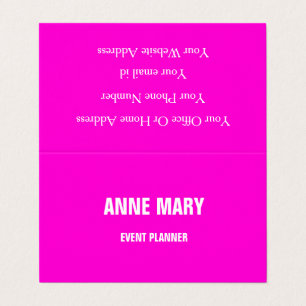 Hot Pink Modern Bold Bright Colourful Simple Trend Business Card