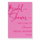 Hot Pink Modern Bridal Shower Welcome Sign