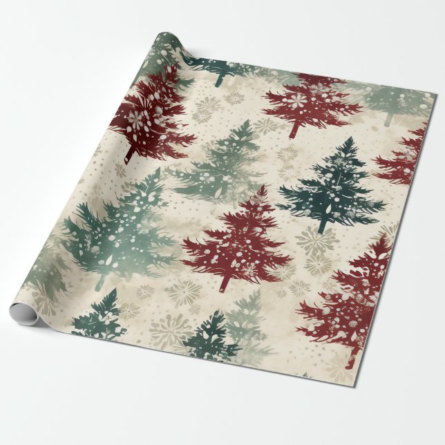 Hot Pink Modern Groovy Christmas  Wrapping Paper (Unrolled)