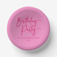 Hot Pink Modern Minimalist Birthday Party