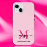 Hot Pink Modern Script Girly Monogram Name iPhone 15 Case<br><div class="desc">Protect your phone in style with our Hot Pink Modern Script Girly Monogram Name iPhone 15 Case! Featuring a vibrant hot pink design, this case is personalised with your name in a chic modern script for a custom touch. Designed for the iPhone 15, it offers durable protection against scratches and...</div>