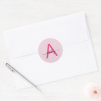 Hot Pink Modern Script Girly Monogram Name