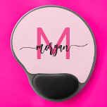 Hot Pink Modern Script Girly Monogram Name Gel Mouse Pad<br><div class="desc">Add a pop of colour to your workspace with our Hot Pink Modern Script Girly Monogram Name Mouse Pad! Featuring a vibrant hot pink design and personalised with your name in a chic modern script, this mouse pad blends style with practicality. The smooth surface ensures precise mouse movements, while the...</div>