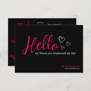 Hot Pink Modern Script, Thank You Candle Business Enclosure Card