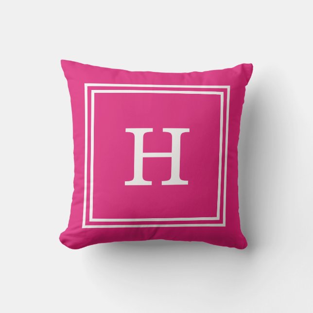 Hot Pink Monogram Cushion (Front)