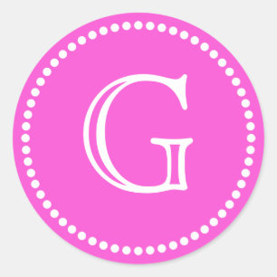 Hot Pink Monogram Envelope Seals Favour Tags
