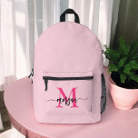 Hot Pink Monogram Girl's Back to School Printed Backpack<br><div class="desc">Start the school year in style with our Hot Pink Monogram Girl's Back to School Printed Backpack! This eye-catching backpack features a vibrant hot pink design, personalised with your monogram for a unique and trendy look. Perfect for carrying books, supplies, and everyday essentials, it offers both fashion and functionality. With...</div>