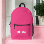Hot Pink Monogram Girl's Back to School Printed Backpack<br><div class="desc">Start the school year in style with our Hot Pink Monogram Girl's Back to School Printed Backpack! This eye-catching backpack features a vibrant hot pink design, personalised with your monogram for a unique and trendy look. Perfect for carrying books, supplies, and everyday essentials, it offers both fashion and functionality. With...</div>