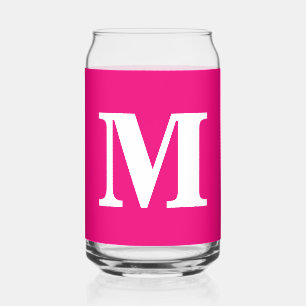  Hot Pink Monogram Initials Name Custom Colour Gif Can Glass