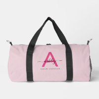 Hot Pink Monogram Name Girl's Script Sports