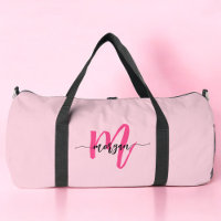 Hot Pink Monogram Name Girl's Script Sports