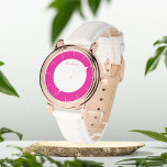 Hot pink monogram personalised eWatch Watch<br><div class="desc">Gift for her,  hot pink wrist watch</div>