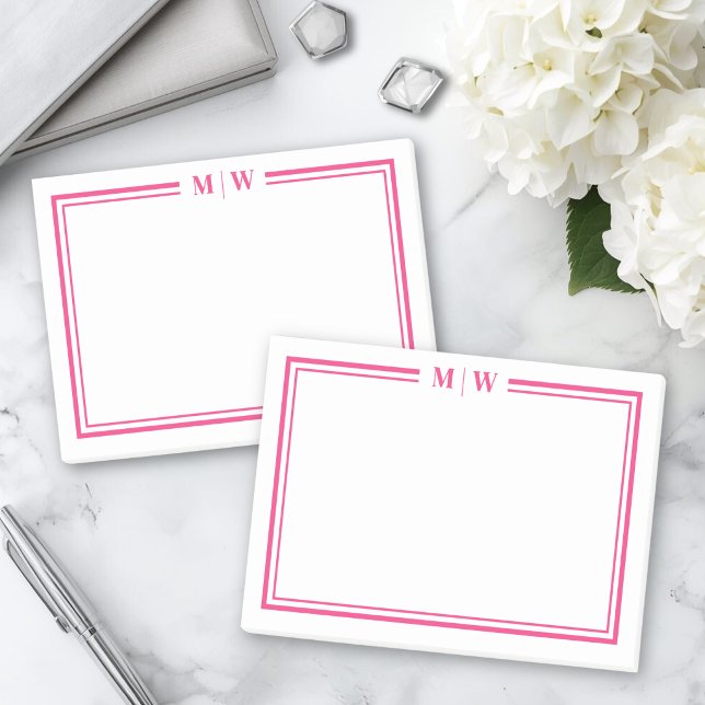 Hot Pink Monogram Post-it Notes (Hot Pink Monogram Post-it Notes)