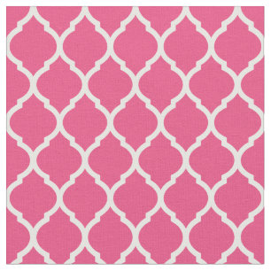 Hot Pink Moroccan Quatrefoil Fabric