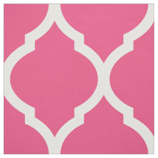 Hot Pink Moroccan Quatrefoil Large Scale Fabric