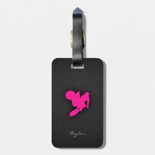 Hot Pink Motocross, dirt bike Luggage Tag