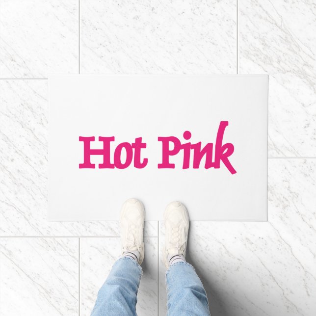 Hot Pink name white doormat (Indoor)