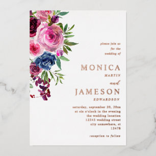 Hot Pink & Navy Blue Floral Wedding 3