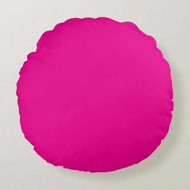 Hot Pink Neon Round Cushion (Front)