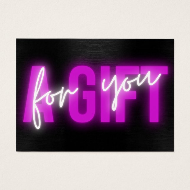 Hot Pink Neon Sign Business Gift Certificate (Front)