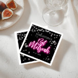 Hot Pink Neon-Themed Bat Mitzvah  Napkin<br><div class="desc">We’re excited to introduce our modern calligraphy neon-inspired suite for a glow Bar or Bat Mitzvah! This fun collection includes everything you need, from napkins and paper plates to a welcoming sign and more. If you have any questions or need help with personalisation, just send us a message. PLEASE NOTE:...</div>