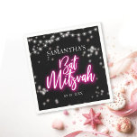 Hot Pink Neon-Themed Bat Mitzvah  Napkin<br><div class="desc">We’re excited to introduce our modern calligraphy neon-inspired suite for a glow Bar or Bat Mitzvah! This fun collection includes everything you need, from napkins and paper plates to a welcoming sign and more. If you have any questions or need help with personalisation, just send us a message. PLEASE NOTE:...</div>