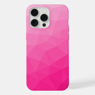 Hot pink ombre gradient geometric mesh pattern iPhone 15 pro max case
