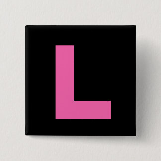 Hot Pink On Black Hen Night L Plate Badge