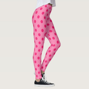 Hot Pink On Pink Polka Dots Pattern Design Leggings