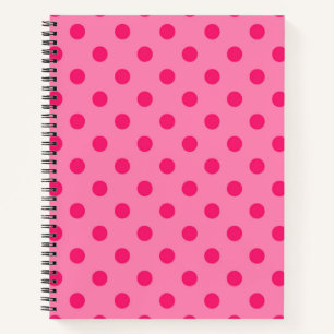 Hot Pink On Pink Polka Dots Pattern Design Notebook
