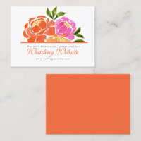Hot Pink Orange Floral Wedding Website