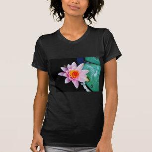 Hot Pink & orange lotus water lily flower T-Shirt