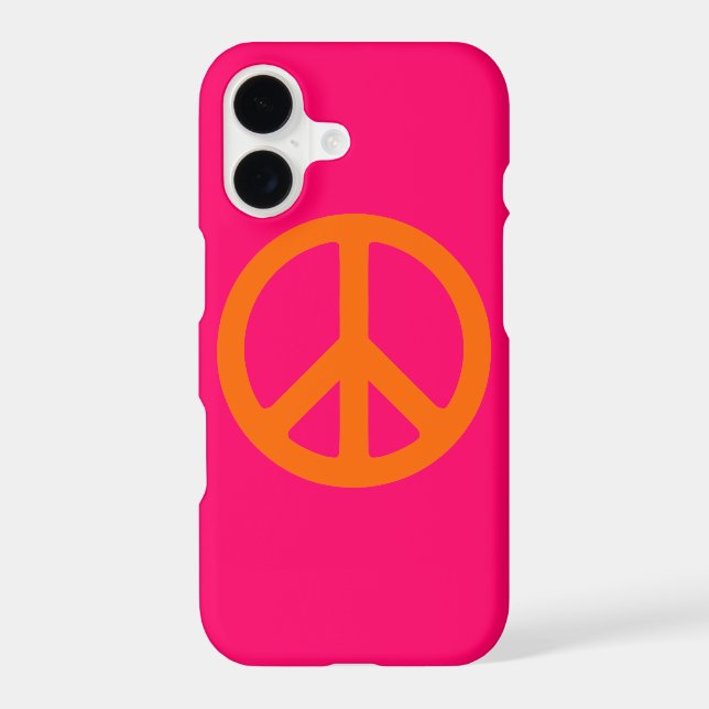 Hot Pink Orange Peace Sign (Back)