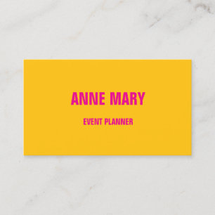 Hot Pink Orange Yellow Colourful Event Planner 202 Business Card