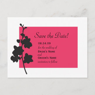 Hot Pink Orchid Save the Date Announcement Postcard