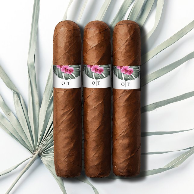 Hot Pink Orchids Tropical Wedding Cigar Band (Creator Uploaded)